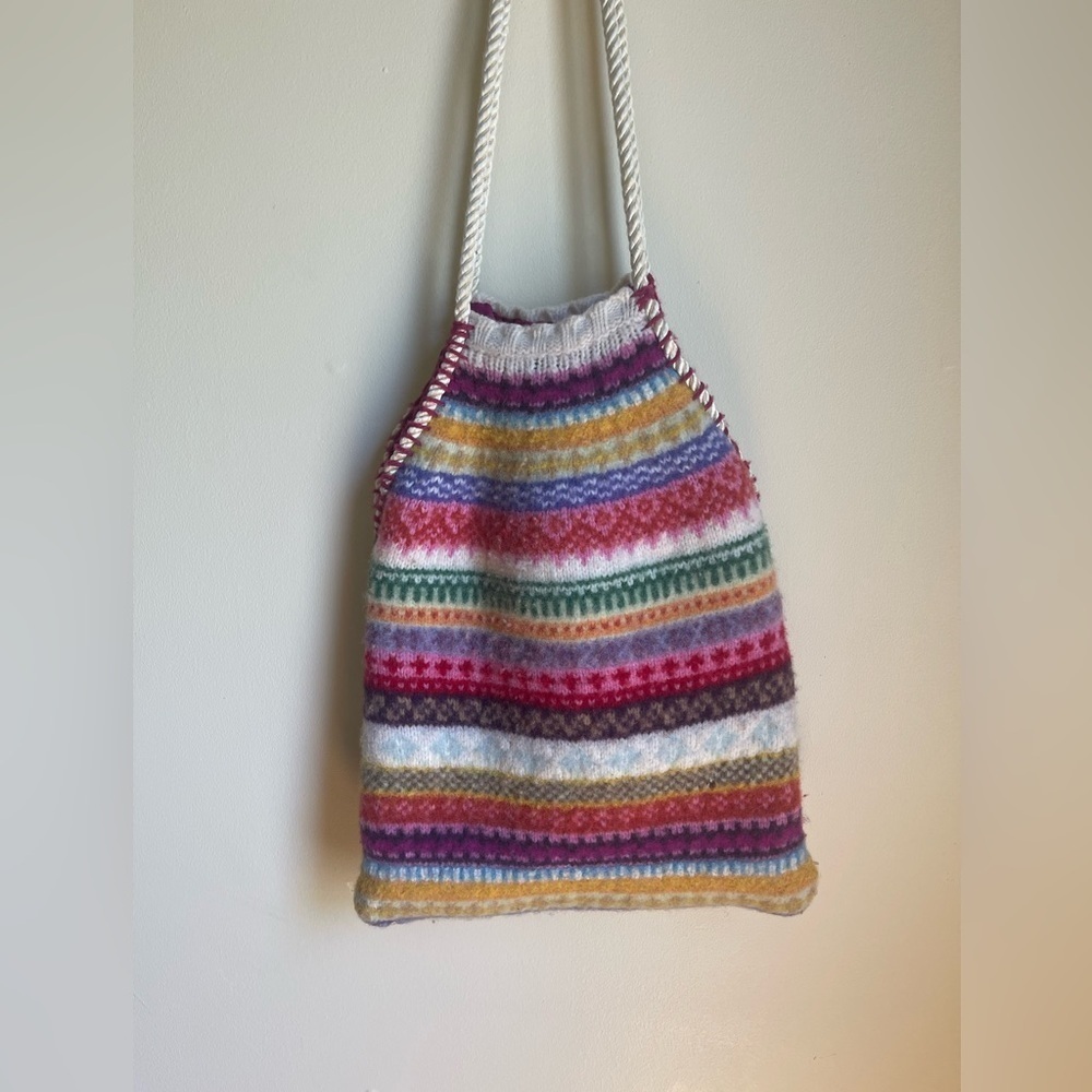 Wool Y2K Knit Multicolor Shoulder Bag - Picture 2 of 4